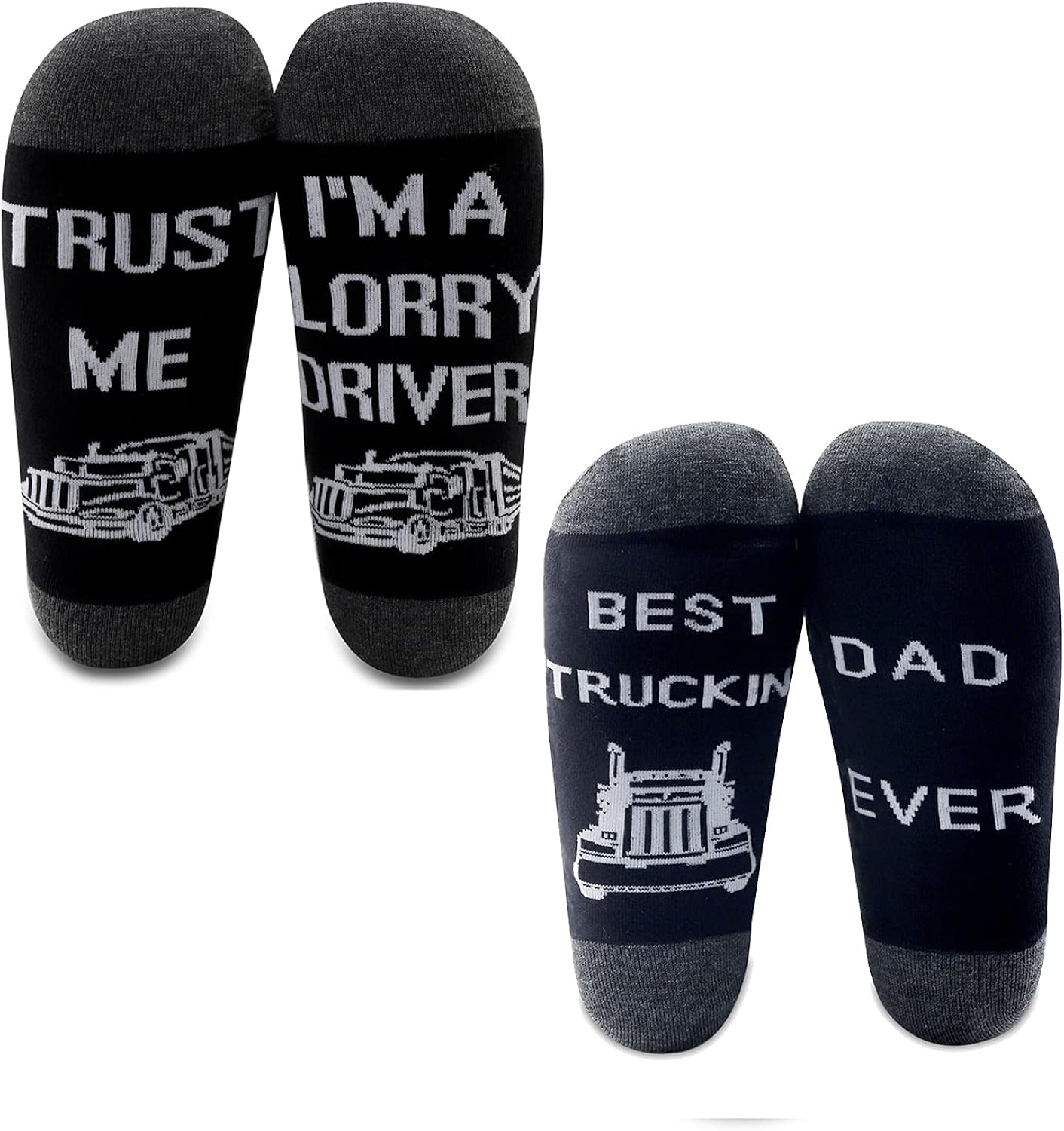 MBMSO Truck Driver Dad Gifts Socks 2 Pairs Best Truckin Dad Ever Socks Truck Dad Gift for