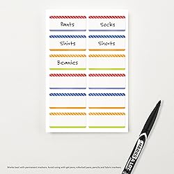 Avery No-Iron Fabric Name Labels, Playful Stripes