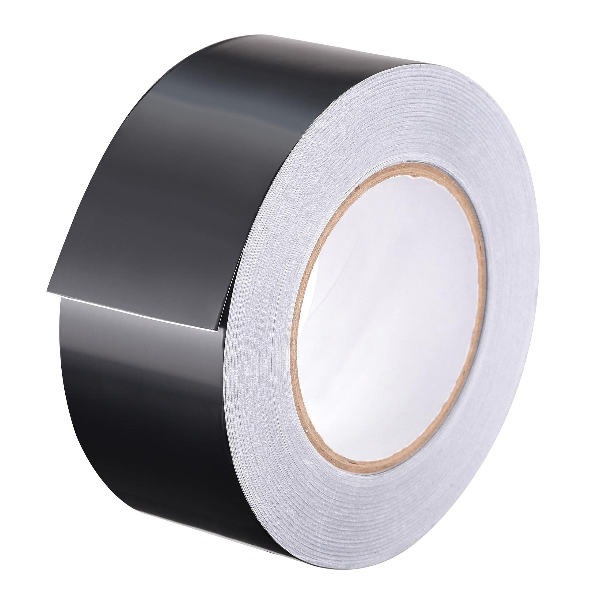 sourcing map Aluminum Foil Tape Black Matte Tape Non Reflective 55mmx50m/164ft for HVAC, Sealing, Patching Hot and Blocking Light