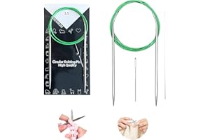 Circular Knitting Needles, 3.5mm/US4, high Quality Stainless Steel, Smooth Seams, 100 cm/40 inches, for Beginners Knitting Sw