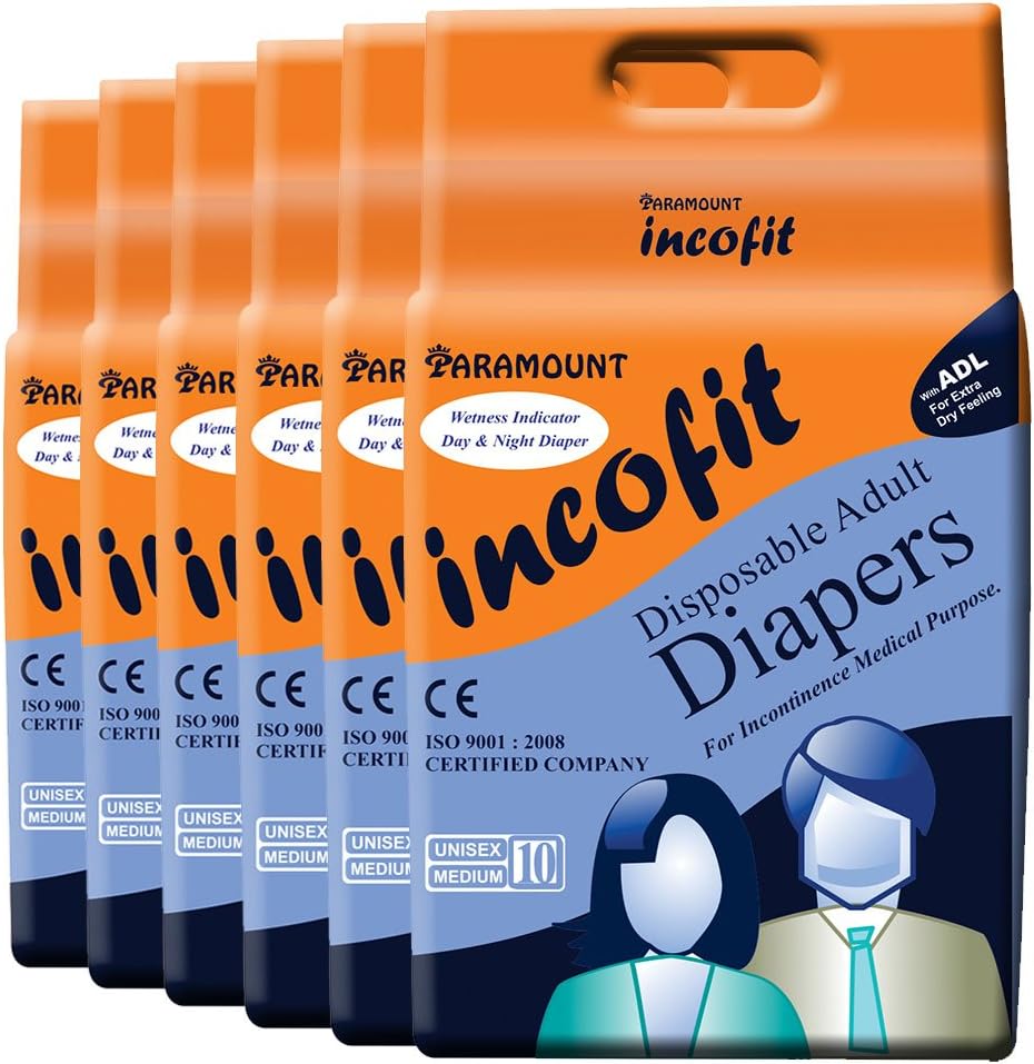 Paramount Incofit Premium Adult Diapers - 60 Count (Medium)