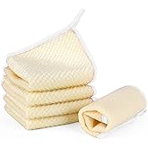 Exfoliating Washcloth,5 Pack Wash Cloths for Showering,Loofah Exfoliating Body Scrubber Exfoliator,Face Wash Scrubber,Body Scrubbers for Use in Shower,Wash Rags for Body,White Frame Exfoliating Towel