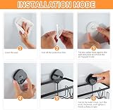 KEGII Suction Cup Shower Caddy 4-Piece Set with 2 Caddies Soap Holder Hooks view 6