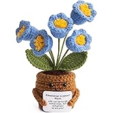 MS ZHENQIAO Handmade Positive Flower Crochet - Life is Tough But So are You - Inspirational Gift for Women - Thank You, Appreciation, Positive Gift for Teacher, Mom, Friend, Coworker - Knitted Decor