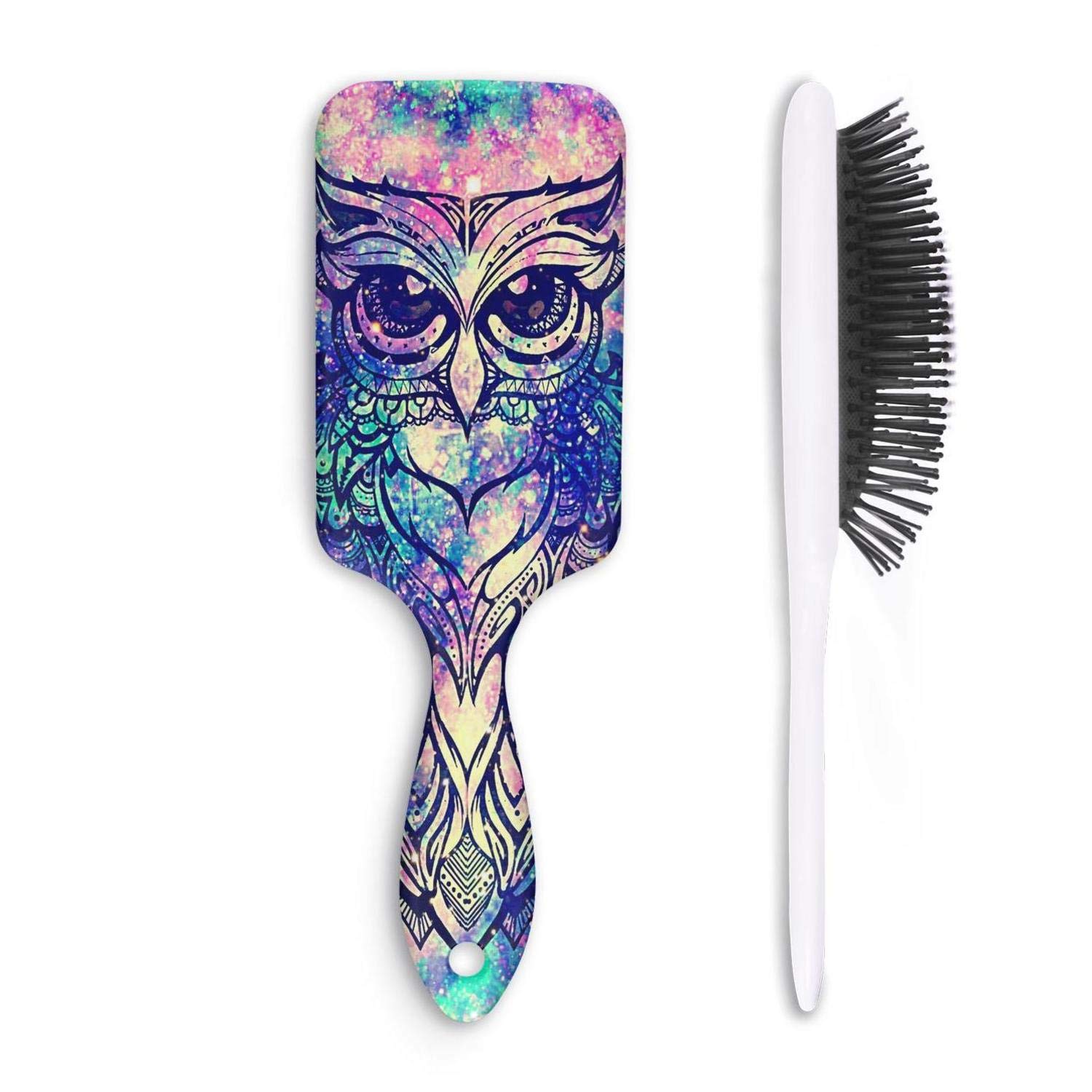 Amazon Com Hair Brush Rainbow Colorful Pretty Owl Galaxy
