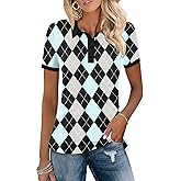 LOMON Womens Golf Polo Shirts Short Sleeve Collared Tops Lightweight Moisture Wicking Tennis Activewear S-XXL