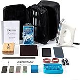 XCMAN Complete Ski Snowboard Tuning Waxing Combo Kit with Waxing Iron,Ski Wax,Edge Tuner,PTEX,Gummy Stone,Diamond Stones for 