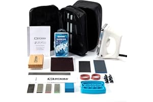 XCMAN Complete Ski Snowboard Tuning Waxing Combo Kit with Waxing Iron,Ski Wax,Edge Tuner,PTEX,Gummy Stone,Diamond Stones for 
