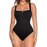 FeelinGirl Square Neck Shapewear Bodysuit for Women Sleeveless Tummy Control Slimming Bodysuit Going Out Tank Tops