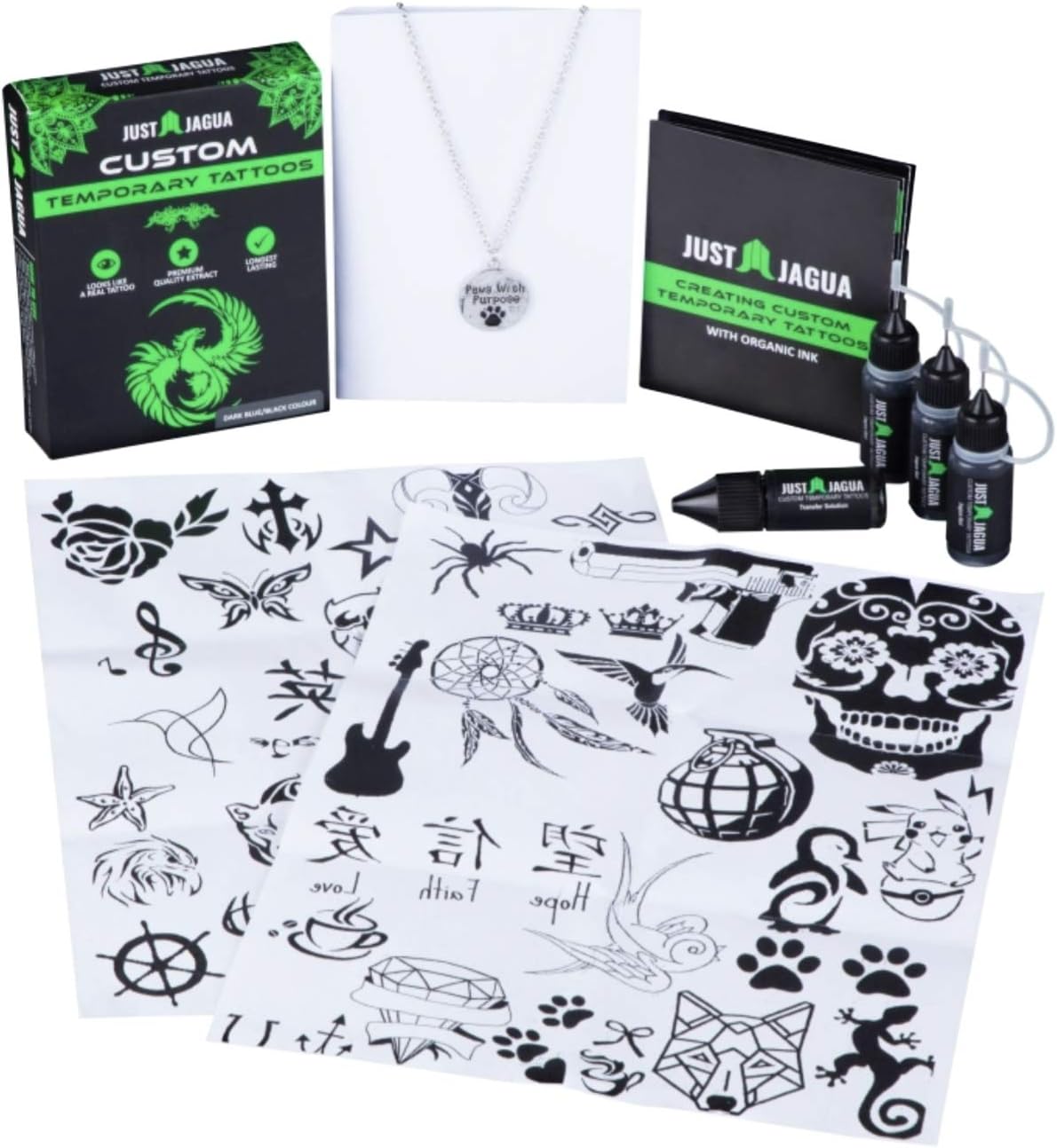 JUST JAGUA KIT - Semi Permanent Tattoo (1oz) Enough Product For 50+ Small Tattoos. TEMPORARY TATTOOS THAT LOOK REAL!