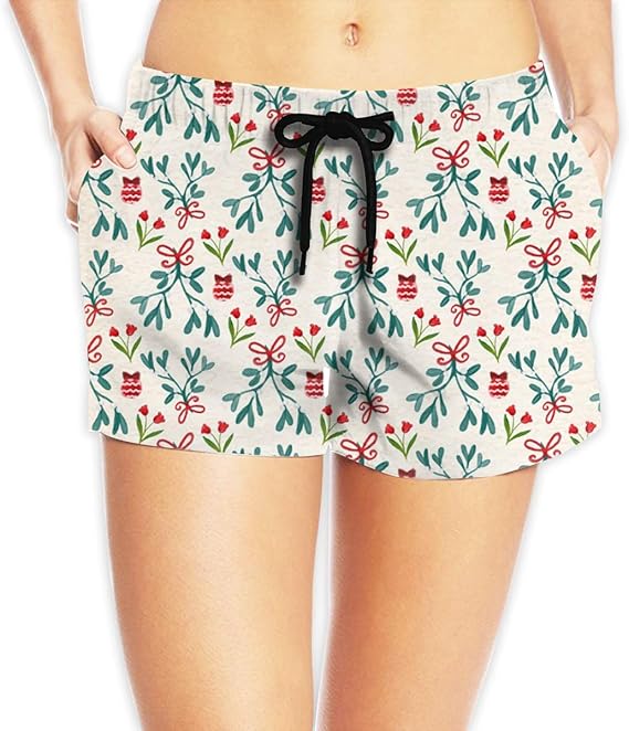Amazon Co Jp カラフルなクリスマス レギュラーショーツ レディース スポーツ ショートパンツ フィットネス パンツ おしゃれ ビーチ 余暇 パンツ 服 ファッション小物