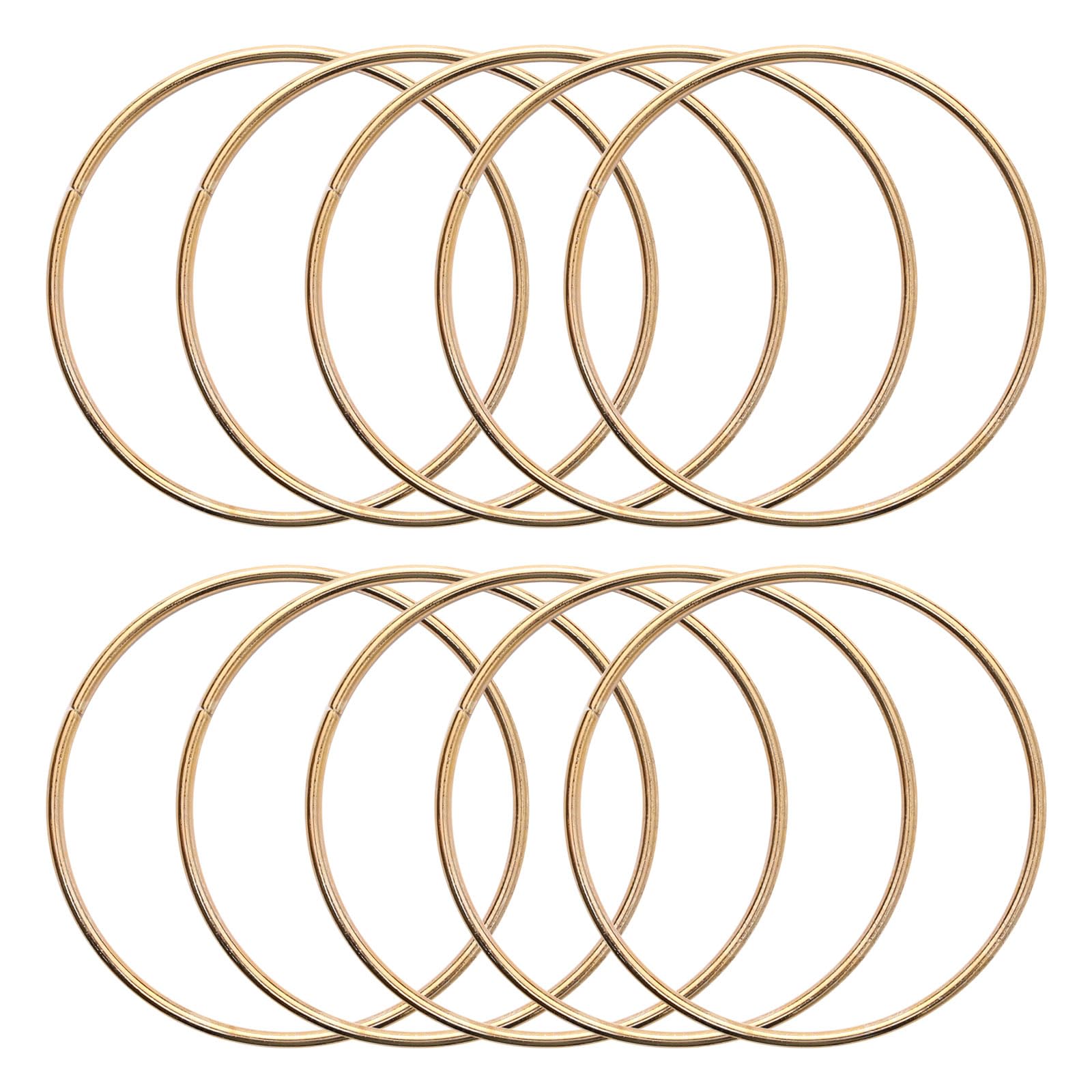 Photo 1 of 10 Pcs 2.5 Inch Metal Rings for Craft Gold Hoops Floral Macrame Hoops Rings Dream Catcher Rings for DIY Crafts Dream Catcher Macrame Supplies(2.5 Inch)