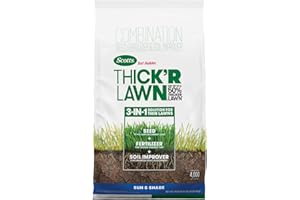 Scotts Turf Builder Thick'R Lawn Sun and Shade, Combination Seed, Fertilizer and Soil Improver, Thickens Thin Grass, 40 lbs.
