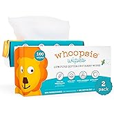 Whoopsie Wipes – The Original 100% Pure Cotton Dry Baby Wipes – Ultra Soft, Unscented, Chemical-Free Wipes for Sensitive Skin – Use Dry or Add Water for Wet Wipes – 2 Packs (200 Count).