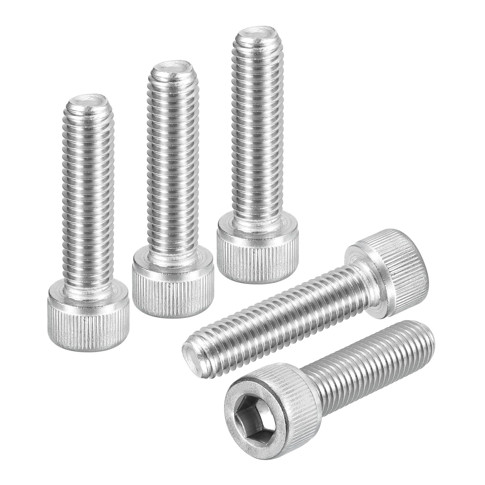 DTGN M10-1.5x40 Socket Head Cap Screws Bolts - 5Pack - Good for Road Bicycle, Mountain Bike, Auto, Motorcycle - 304 Stainless Steel Hex Head Metric Screws - Silver
