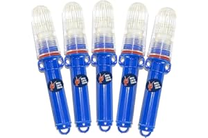 Blinky Lights Marine Fishing Strobe for Lobster/Crab Hoop Net Blue LED Flashing, Pack of 5, Model SP, Glow Stick Replacement