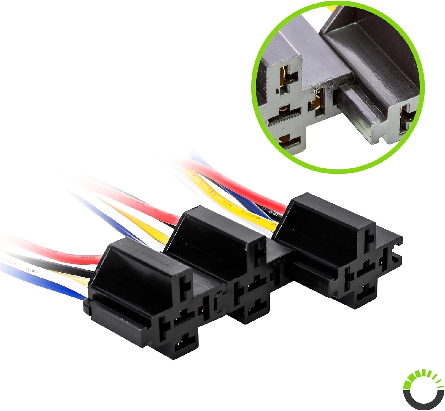 ONLINE LED STORE 6 Pack Bosch Style 5-Pin 12V Relay Kit [Interlocking Harness Socket Holder] [14 AWG Hot Wires] [SPDT] [30/40 Amp] 12 Volt Automotive Relays for Auto Fan Cars: Automotive