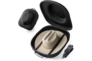 Ozueccr Cowboy Hat Travel Case – Crushproof Carrier for Cowboy, Panama & Tweed Hats with Carrying Handle, Shoulder and Luggage Strap, For Travel and At-Home Storage (Large)