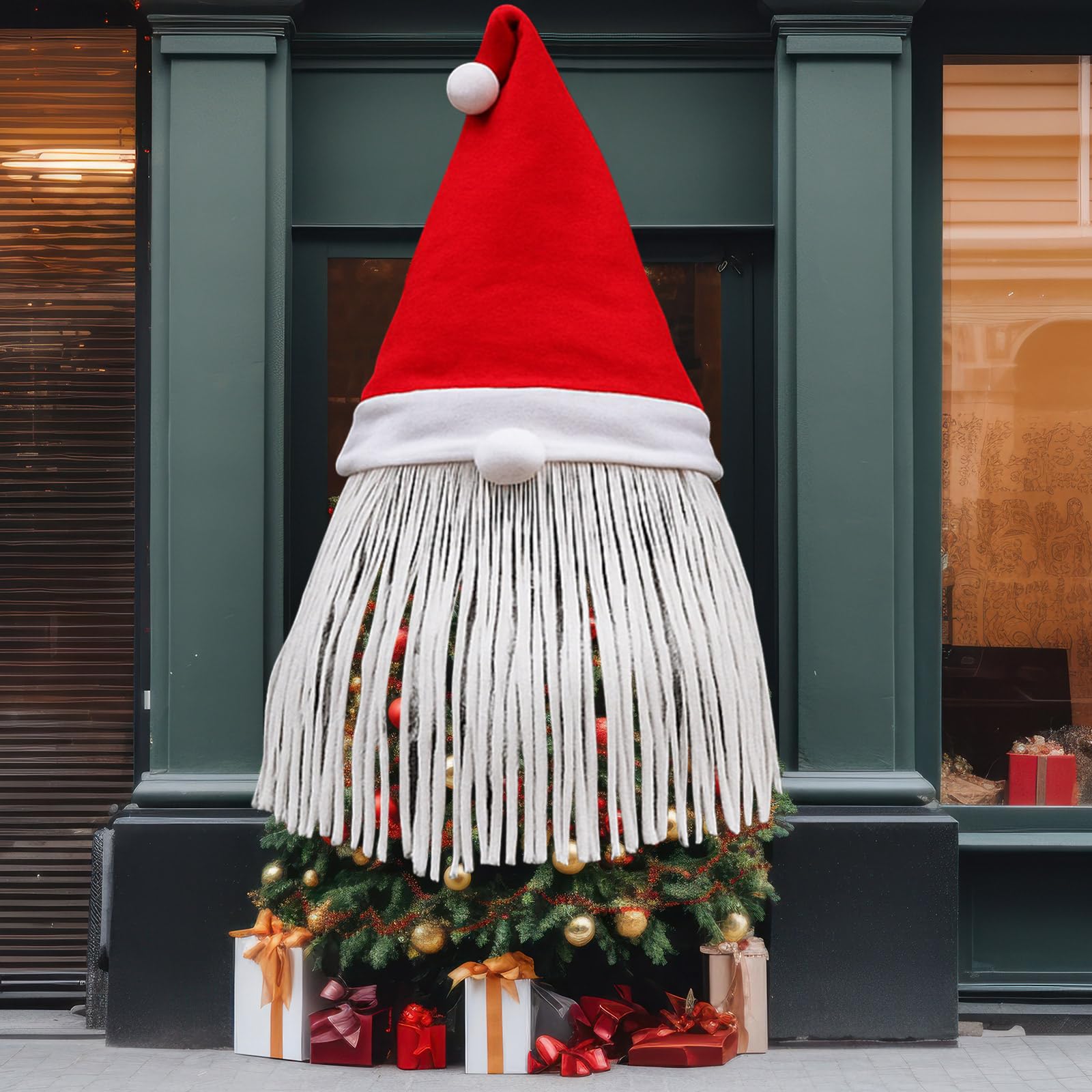 Photo 1 of 3 Pcs Christmas Tree Gnome Topper Decoration Set Include Red Santa Hat Round Nose White Beard Gnome Xmas Ornaments for Christmas Tree Holiday Party Supplies Home Office Decor