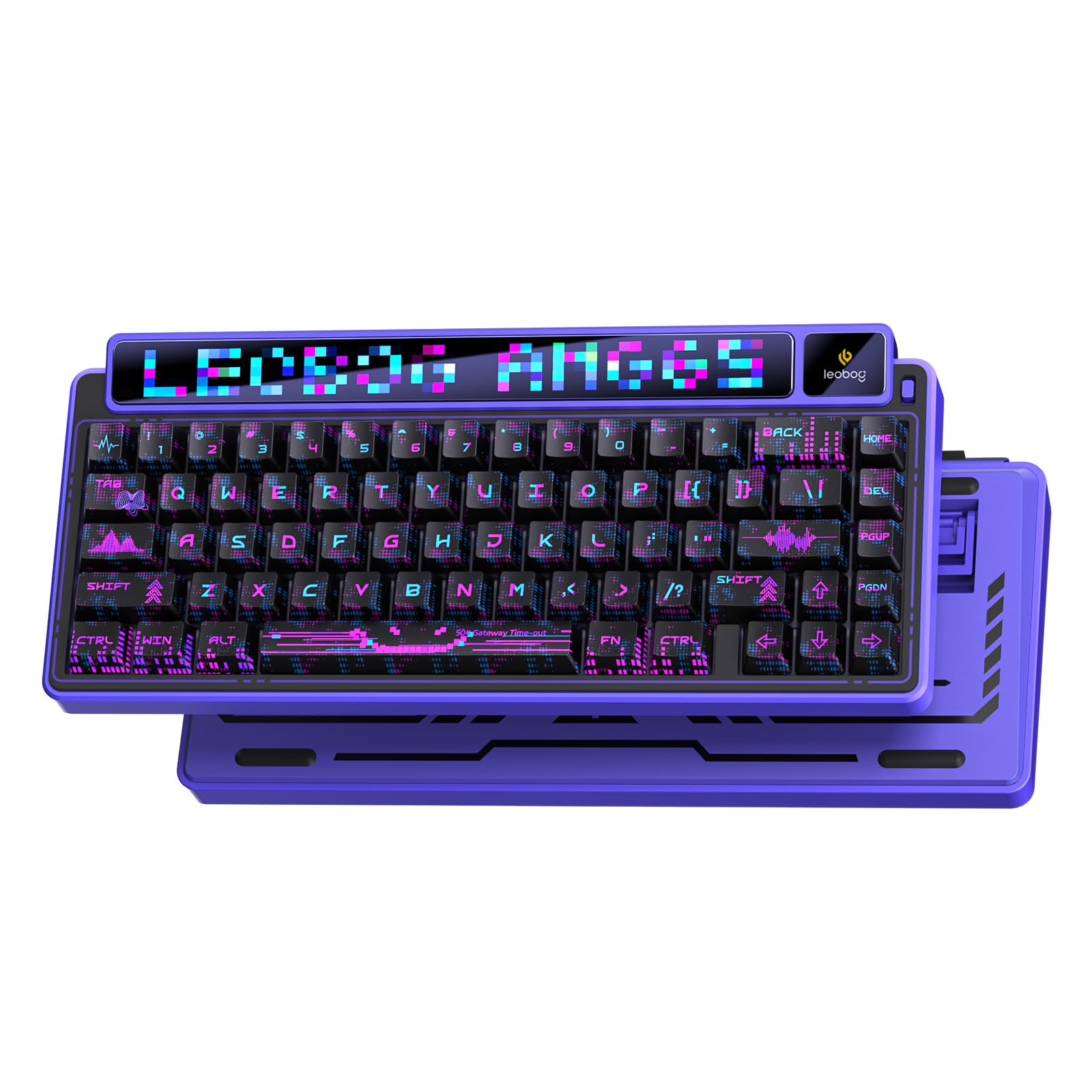 Photo 1 of X LEOBOG AMG65 Wireless Mechanical Keyboard, Dot Matrix LED Screen&TFT Screen, 65% Hot-swappable Custom Keyboard, 8000mAh Battery, PBT Keycaps, Pre-lubed Linear Switches, RGB Backlit Gaming Keyboards