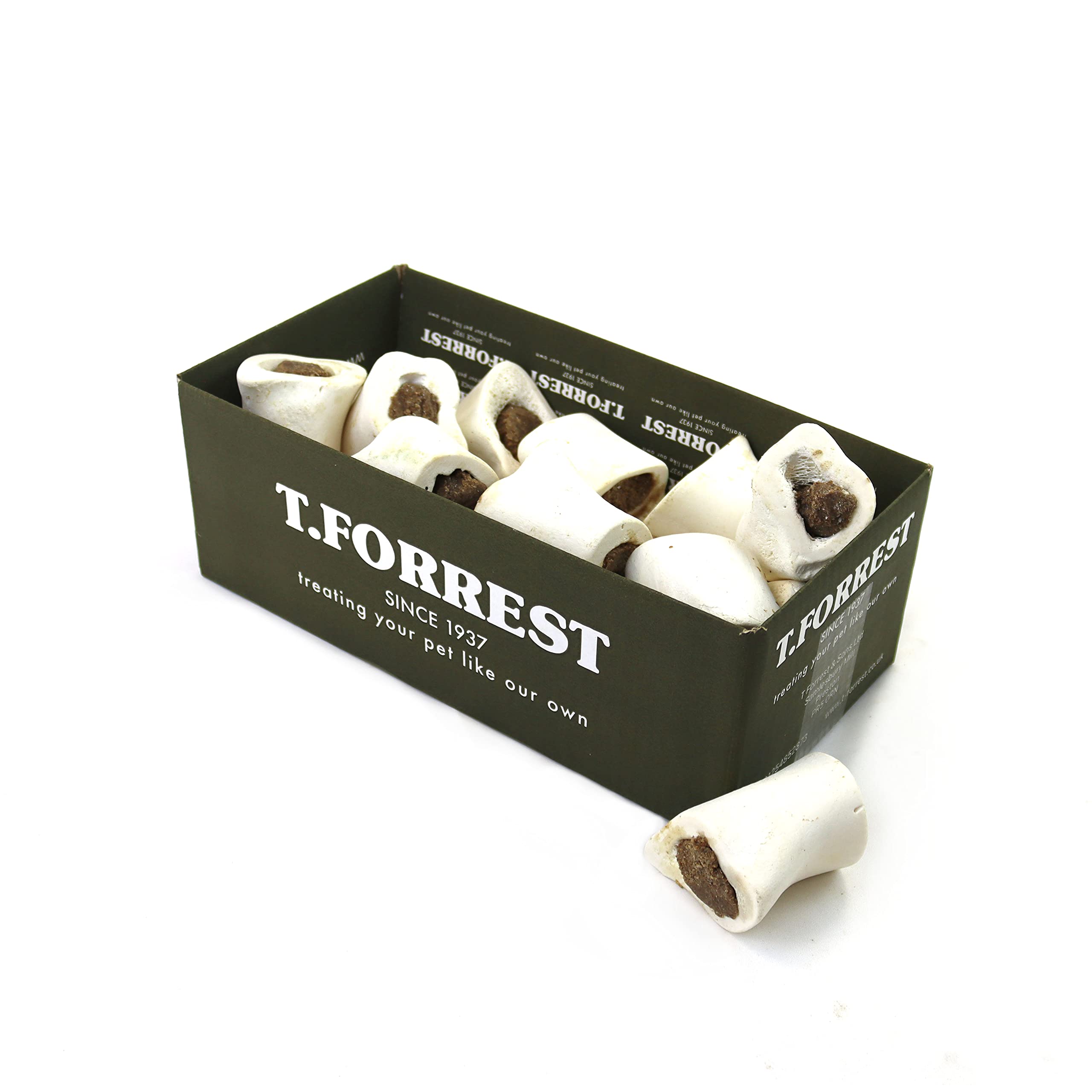 T.Forrest Air-Dried Mini Meat Filled Bones (2") for Dogs (20 Pack) - 100% Natural, Long-Lasting, Grain-Free, UK Made