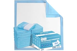 SOFYFINE Extra Large Chucks 36"x36" Disposable XXL Heavy Duty Absorbent Elderly Adults Incontinence Bed Pads,Waterproof Thicken Puppy Pee Pad,Changing Underpads for Women and Baby[25 Pads]