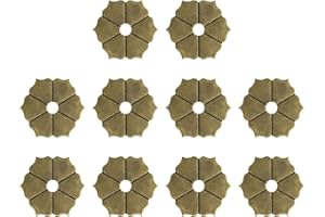 uxcell 10pcs Cabinet Knob Backplate, 1.38 Inch Hex Flower Shape Brass Backplate Washers Classical Furniture Decoration Gasket
