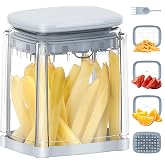 French Fry Cutter, Solucky Potato Onion Cutter, Professional Homestyle Vegetable Chopper Dicer, Great for Potatoes Carrots Cucumbers Zucchini Pepper (Light Blue)