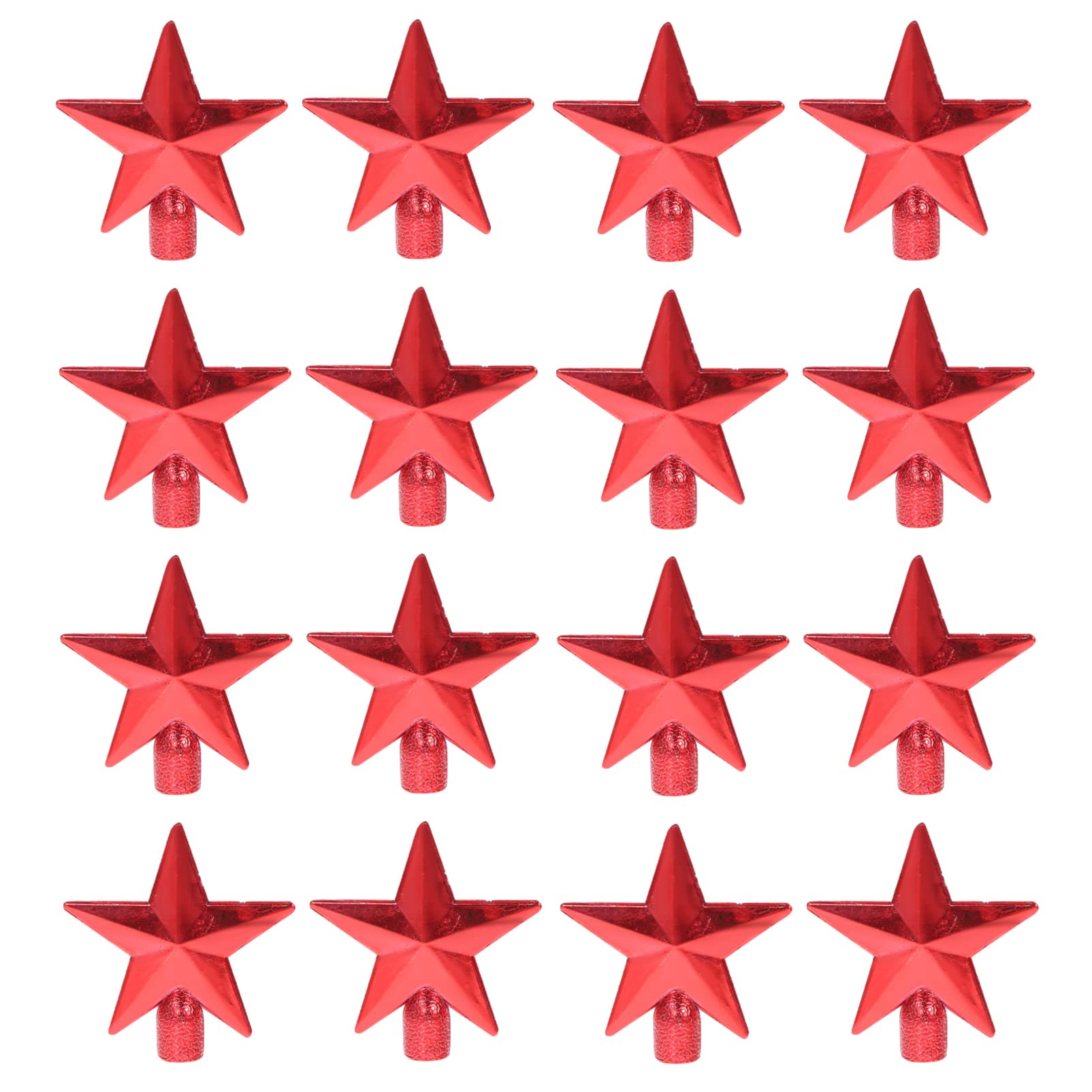 Ciieeo 20pcs Mini Christmas Tree Top Star 3d Holiday Tree Holiday Star Small Decorative Tiny Christmas Topper Lighted Topper Gold Topper Red Plastic