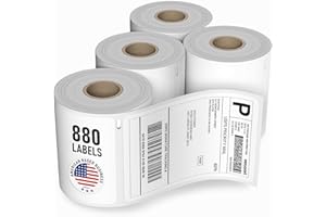 Dasher Products Thermal Shipping Labels Compatible with Dymo LabelWriter 4XL 1744907 4x6 Internet Postage Labels, Water Resistant, Strong Adhesive, Perforated, 220 per Roll (4 Pack)
