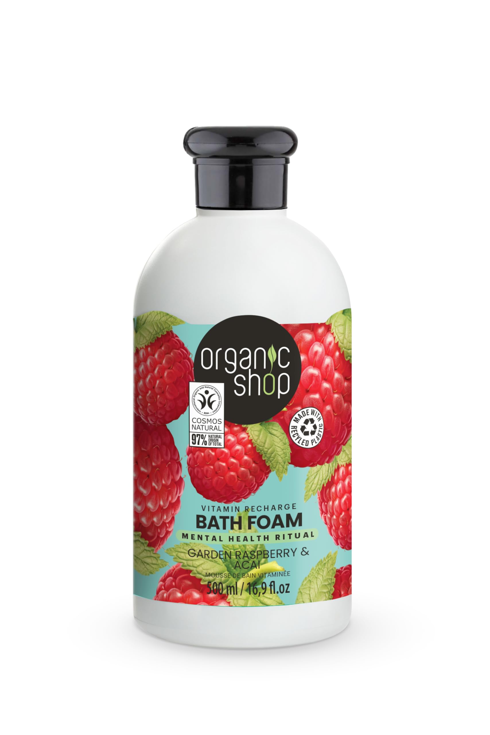 Organic Shop Bath Foam Vitamin Recharge Raspberry and Acai, 500 ml