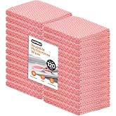 Superio Handy Wipes for Kitchen - Red Reusable Multi-Purpose Heavy-Duty Cleaning Cloth for House, Bathroom, and Office. Disposable Dish Towel, 120 Pack