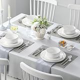 MALACASA Luna 18-Piece Dinner Set White Porcelain for 6 view 6
