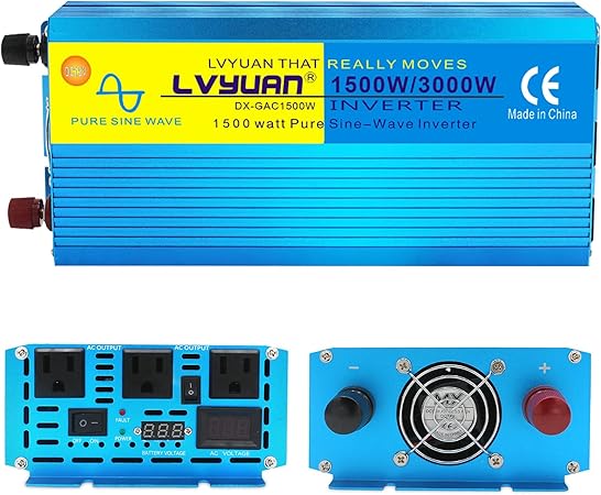 Amazon Yinleader インバーター 正弦波 12v 1500w 最大 3000w Dc12v 直流 Ac100v 交流 変換 カー インバーター 周波数 50hz 60hz 切替 太陽光発電 災害対策 地震 防災用品 自動車 船 キャンプ アウトドア 緊急時で大活躍 停電の対策 インバーター