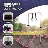 KAYMAN Gymnastics Horizontal Bar with Rings and Hand Protection Wrap 89-129cm view 2