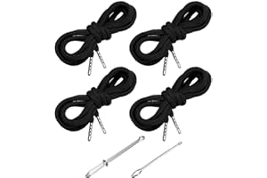 PATIKIL 51 Inch Drawstring Cords, 4pcs Replacement Draw Strings with 2pcs Easy Threaders for Shorts Pants Jackets Coats Sweat