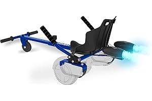Hover-1 Falcon-1 Buggy Attachment | Turbo LED Lights, Compatible with All 6.5" & 8" Hoverboards, Hand-Operated Rear Wheel Control, Adjustable Frame, Easy Install