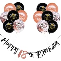 Amazon.com: Decoraciones de cumpleaños número 18 para niñas, 16 ...