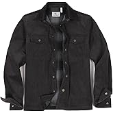 ZENTHACE Men's Corduroy Shirts Jacket with Full Flannel Lined,Snap Button Down Vintage Fall Outerwear Coat,100% Cotton