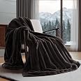 EVERGRACE Soft Luxury Faux Rabbit Fur Throw Blanket For