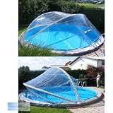 Gaseeto Pool Abdeckung Oval (620x410x205 Cm) - PVC Pooldach Mit UPF 30, Glasfaser, 2 Türen, Für Aufstellpools