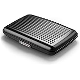 ÖGON -DESIGNS- Aluminum card holder with metal lock, RFID protection against fraud and demagnetization, compact wallet, Smart Case STOCKHOLM model