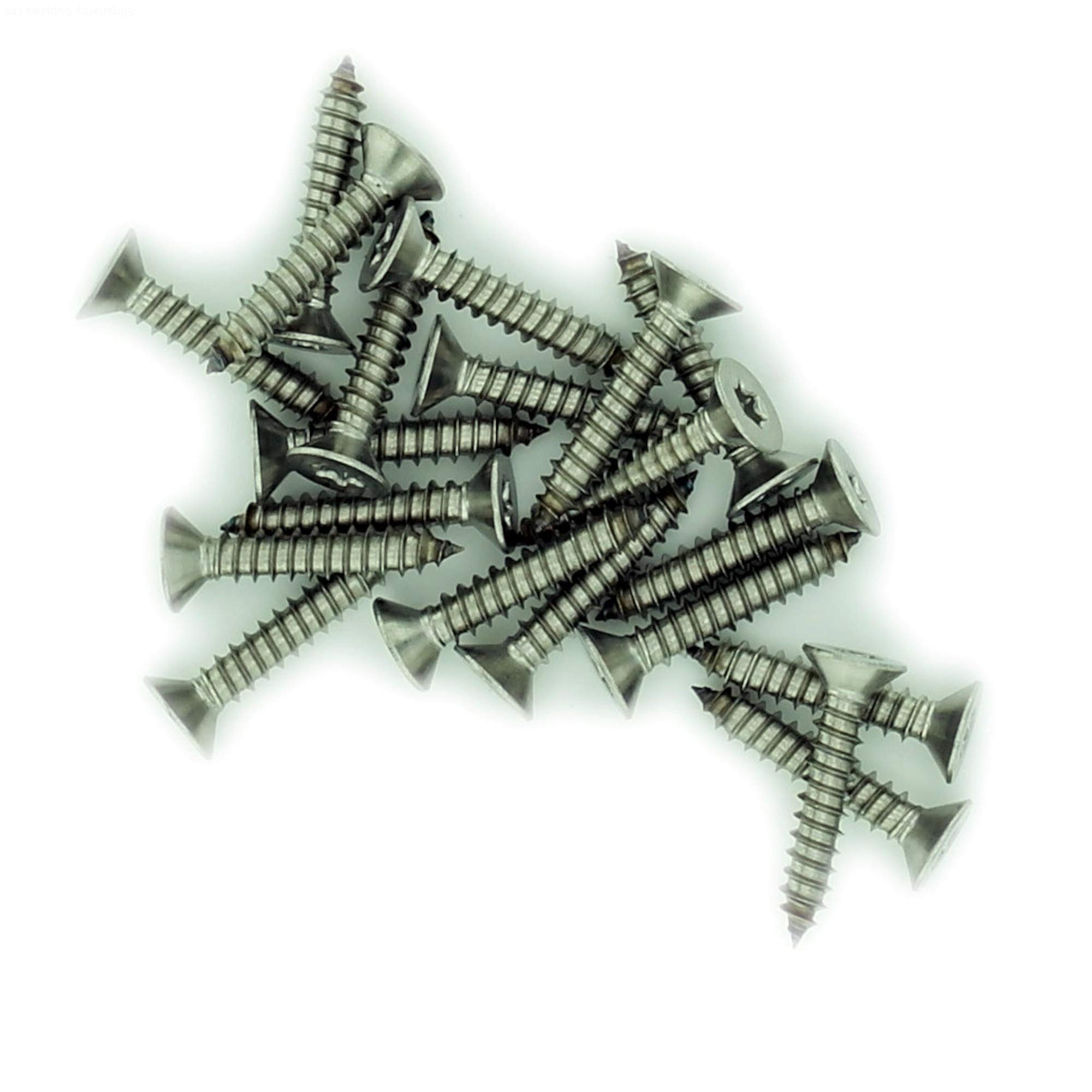 No.8 x 0.375 (4.2mm x 9.5mm) TX Countersunk Self-Tapping Screw - Stainless Steel (A2) (Pack of 20)
