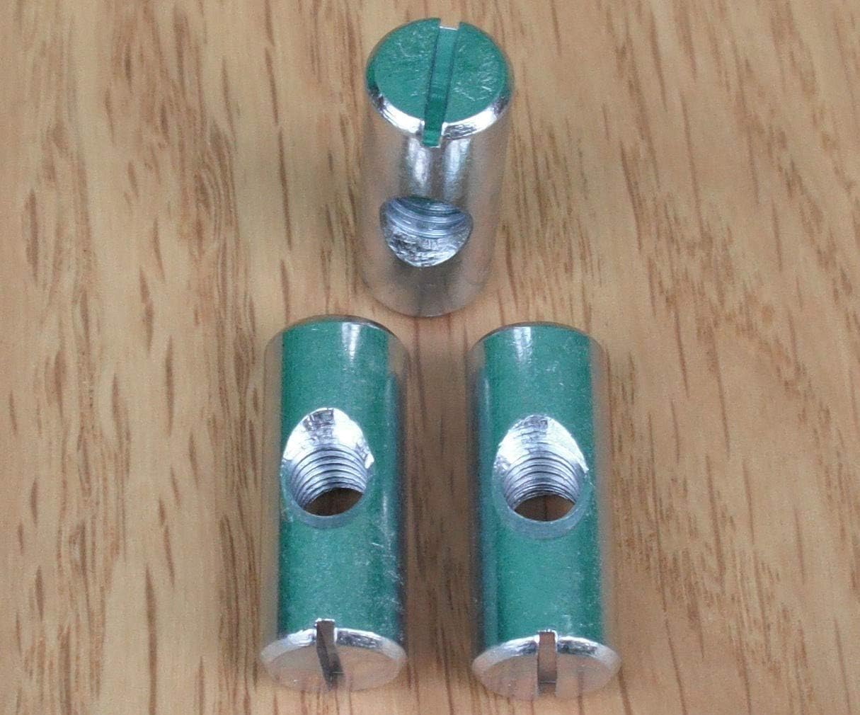 Pack of 12, M6 x 20mm Slotted, Cross Dowel, Barrel Nut Bolt Zinc