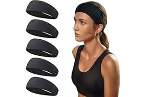 OMAIGAR Sports Headbands for Men, Moisture Wicking Workout Headband, Sweatband Headbands for Skiing, Running, Cycling, Footbal, Yoga, Hairband for Women and Men