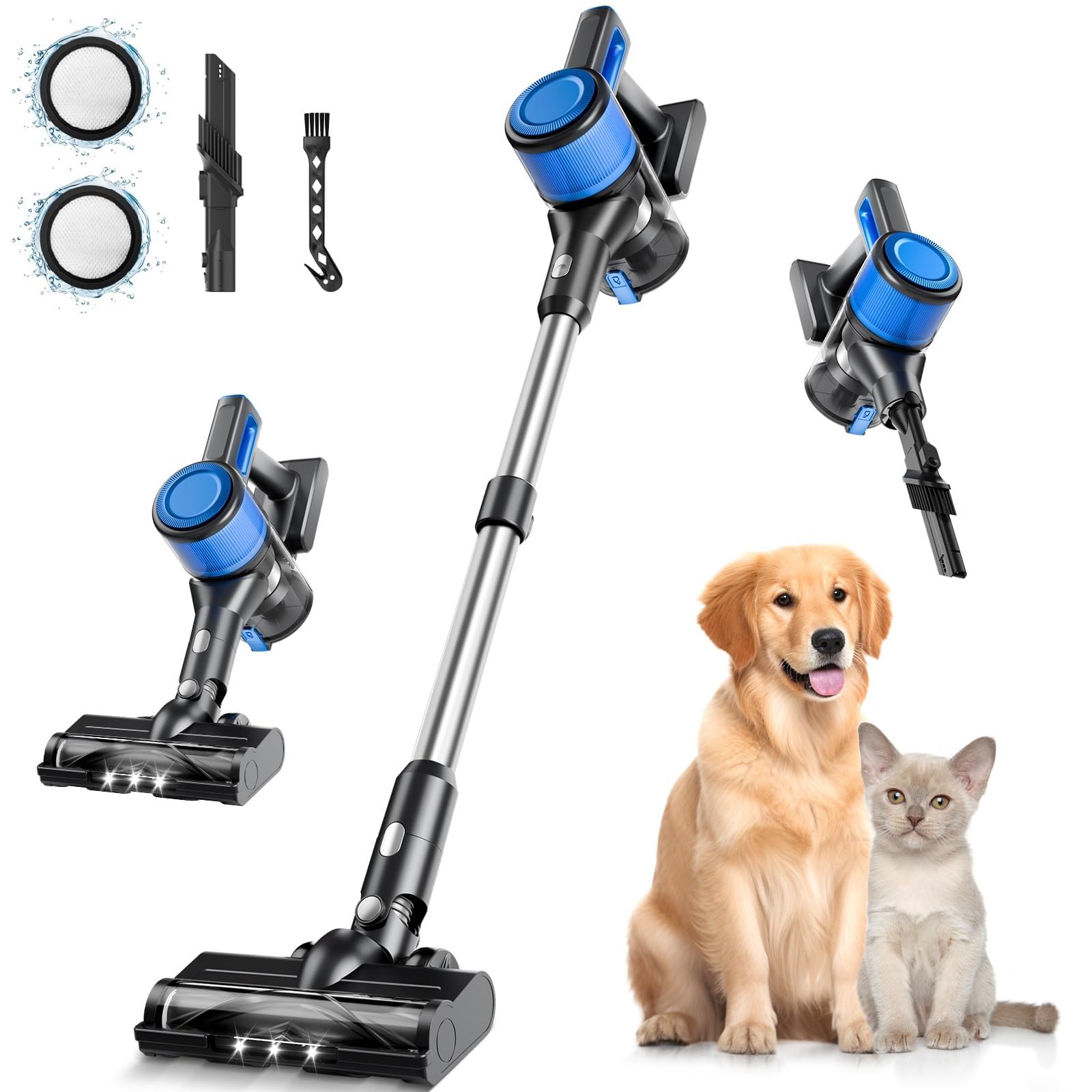 Photo 1 of ***DAMAGED - SEE NOTES/PICTURES***BSNAW Cordless Vacuum Cleaner for Home, 8-in-1 Lightweight Stick Vacuum with 45Mins Runtime, Powerful Suction, Anti-Tangle, Rechargeable Cordless Vacuum for Hardwood Floor Carpet Pet Hair, N502