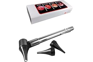DOCTOR MOM OTOSCOPE Third Generation Dr Mom Slimline Stainless LED Pocket Otoscope with an Optical Quality Glass Lens and Hard Plastic Travel Hard Case - Silver