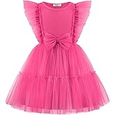 Arshiner Toddler Tutu Dress Girls Tulle Ruffle Bowknot Dresses Summer Wedding Birthday Party Formal Princess Dress 2-6T