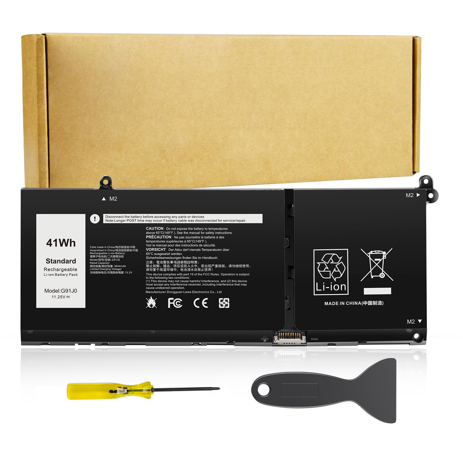 Futurebatt G91J0 Battery Replacement for Dell Latitude 3320 3330 3420 3520 Inspiron 3510 3511 3515 3520 3525 3530 5320 5330 5410 5415 5418 5518 5430 5435 7415 7425 7435 2-in-1 Vostro 5620 5625