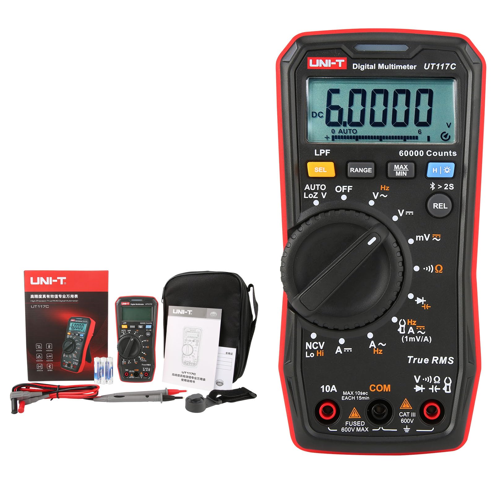 UNI-T UT117C 60000 Counts Professional High-precision True RMS Bluetooth Digital Multimeter Smart Electrician Meter